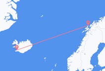 ノルウェーのアンデネスからから、アイスランドのレイキャビクまでのフライト