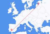 Vluchten van Riga, Pescara, Letland naar Sevilla, Spanje