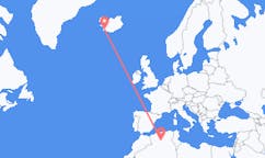 Flyreiser fra Laghouat, Algerie til Reykjavik, Island