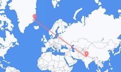 Flyg från New Delhi, Indien till Ittoqqortoormiit, Grönland