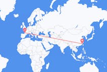 Flyg från Fuzhou, Kina till Bordeaux, Frankrike