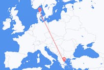 Flyrejser fra Volos, Grækenland til Aalborg, Danmark