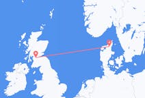 Vluchten van Aalborg, Denemarken naar Glasgow, Schotland