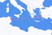 Fly fra Monastir til Kalymnos