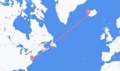 Flyg från Norfolk, USA till Reykjavík, Island