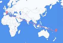 Flyrejser fra Kadavu Island, Fiji til Palma de Mallorca, Spanien