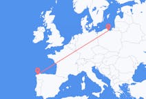 Flyg från A Coruña, Spanien till Gdańsk, Polen
