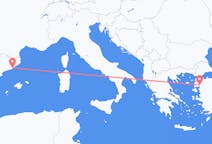 Vluchten van Edremit, Turkije naar Barcelona, Spanje
