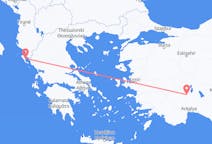 Fly fra Isparta til Korfu