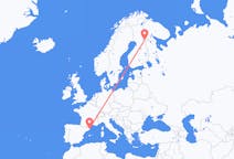 핀란드 쿠사모에서 출발해 스페인 지로나로(으)로 가는 항공편