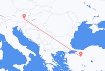Vluchten van Eskişehir naar Graz
