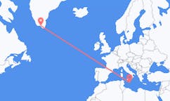 Flights from from Narsaq to Valletta