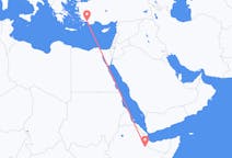 出发地 埃塞俄比亚出发地 吉吉加目的地 土耳其达拉曼的航班