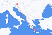 Flights from Ljubljana in Slovenia to Chania in Greece