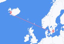 Vols de Reykjavík, Islande vers Karlskrona, Suède