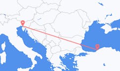 Loty z Zonguldak, Turcja do Triestu, Włochy