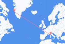 그린란드 마니초크에서 출발해 프랑스 바스티아에게(으)로 가는 항공편