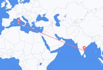 Flyreiser fra Chennai, India til Cagliari, Italia