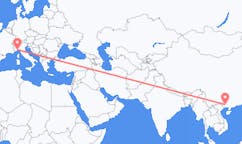 Flights from Nanning, China to Genoa, Italy