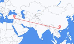 중국 난닝에서 출발해 터키 가지안테프까지(으)로 가는 항공편