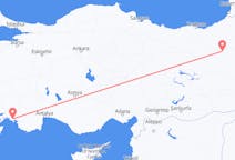 Lennot Dalamanista, Turkki Erzurumiin, Turkki