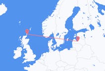 Flyg från Kirkwall, Skottland till Riga, Lettland