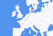 Vluchten van Biarritz, Frankrijk naar Kopenhagen, Denemarken