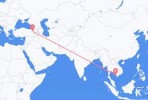 Vluchten van Phú Quốc, Vietnam naar Erzurum, Turkije