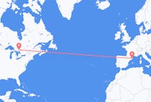 出发地 加拿大出发地 大薩德伯里目的地 西班牙赫罗纳的航班