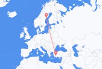 Flyrejser fra Ørnskoldsvik, Sverige til Denizli, Tyrkiet