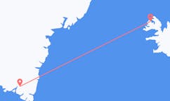 Flights from the city of Narsarsuaq, Greenland to the city of Ísafjörður, Iceland