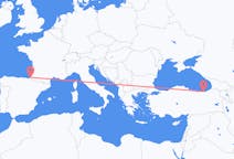 Flyg från Trabzon, Turkiet till Biarritz, Frankrike