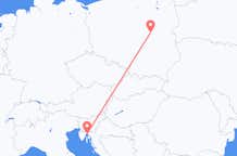 Flights from Rijeka to Warsaw