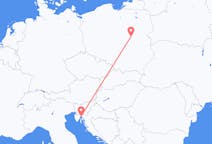 Flights from Rijeka in Croatia to Warsaw in Poland