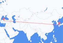 Flyreiser fra Ube, Japan til Ankara, Tyrkia