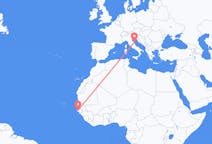 Flyreiser fra Ziguinchor, Senegal til Ancona, Italia