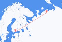 Vluchten van Naryan-Mar naar Helsinki