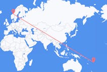 Flyg från Kadavu, Fiji till Trondheim, Norge