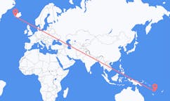 Flights from the city of Port Vila, Vanuatu to the city of Reykjavik, Iceland