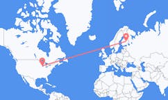Flyg från Milwaukee, USA till Kuopio, Finland