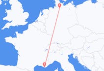 Flyg från Toulon, Frankrike till Hamburg, Tyskland