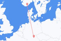 Vluchten van Neurenberg, Duitsland naar Kristiansand, Noorwegen
