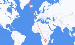 Flights from the city of Gaborone, Botswana to the city of Ísafjörður, Iceland