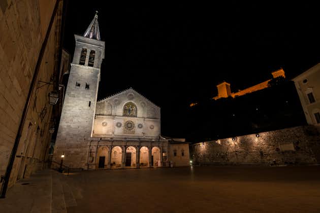 photo of view of The Cathedral of Santa Maria Assunta is the main place of Catholic worship in the city of Spoleto, the mother church of the Archdiocese of Spoleto, Italy.