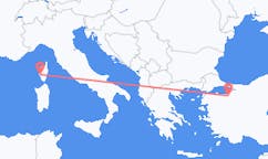 Loty z miasta Bursa do miasta Ajaccio