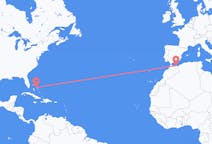 Flyrejser fra North Eleuthera, Bahamas til Melilla, Spanien