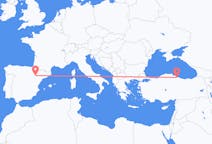 Flyreiser fra Zaragoza, Spania til Samsun, Tyrkia