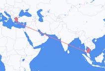 Flyreiser fra Kota Bharu, Malaysia til Santorini, Hellas