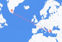Flyreiser fra Athen, Hellas til Narsarsuaq, Grønland