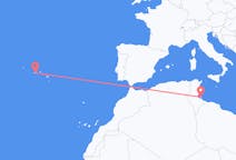 Flights from Djerba, Tunisia to Pico Island, Portugal
